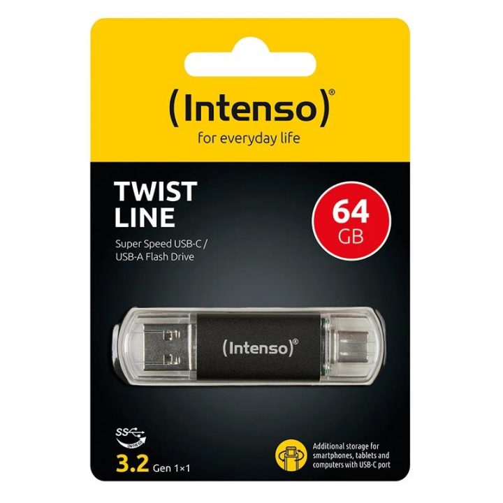 Intenso Twist Line Pen Drive USB 3.2 A+C 64GB (3539490)