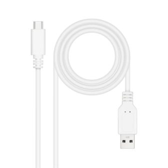 Nanocable USB 2.0 3A Cable, USB-C/M-A/M, White, 1 m