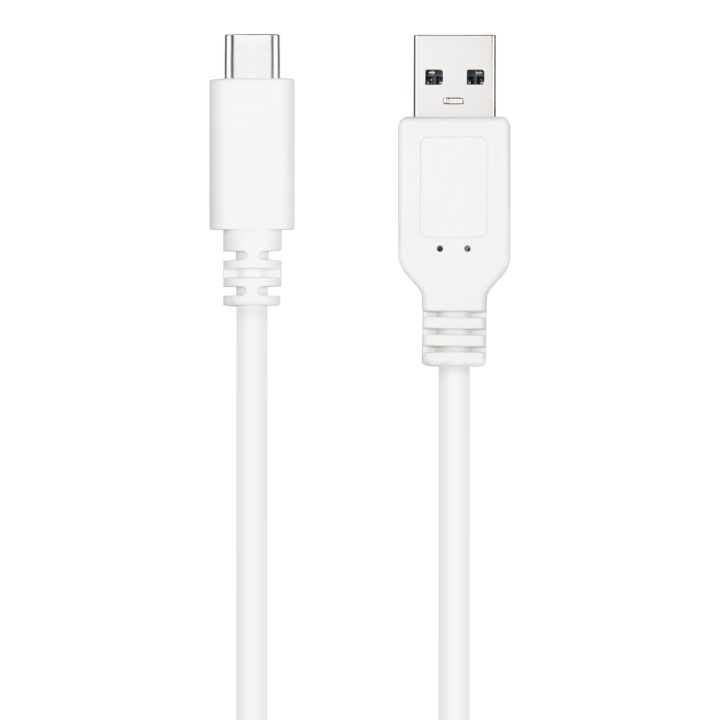 Nanocable USB 2.0 3A Cable, USB-C/M-A/M, White, 1 m