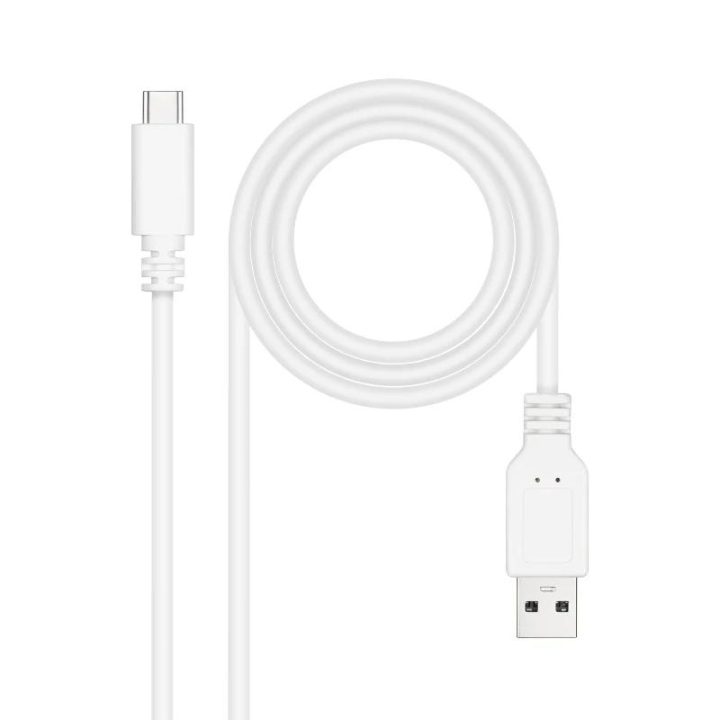 Nanocable Cabo USB 2.0 3A, tipo USB-C/M-A/M, Branco, 1 m