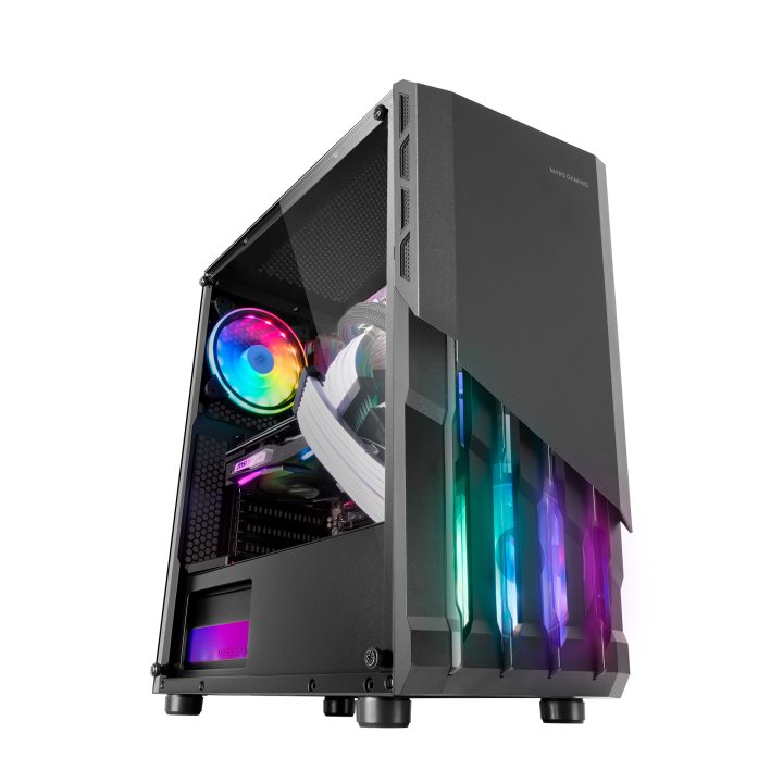 Mars Gaming MC-X2, ATX Gaming PC Case, FRGB Steel Front, 2 12cm FRGB…