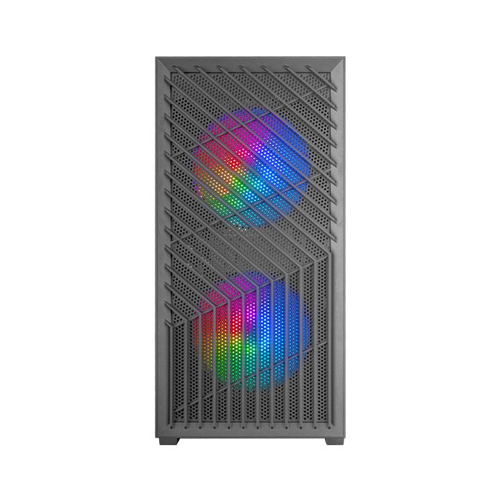 Mars Gaming MC-VORTEX, MicroATX Gaming Case, Geometric Mesh Front…