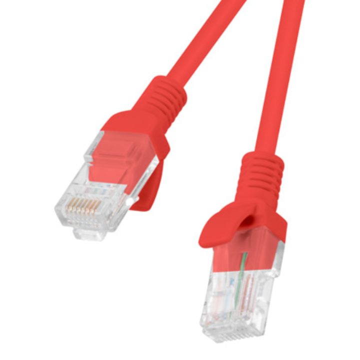 Lanberg Cat.6 UTP Patch Cable 1m Red Fluke Passed (PCU6-10CC-0100-R)