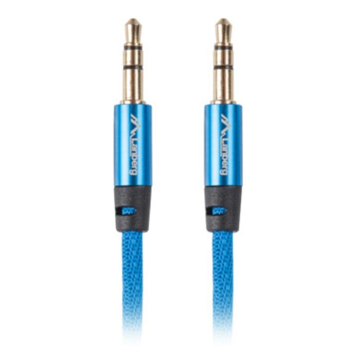 Lanberg 3.5mm m-m 3 pin 2m premium blue minijack cable…