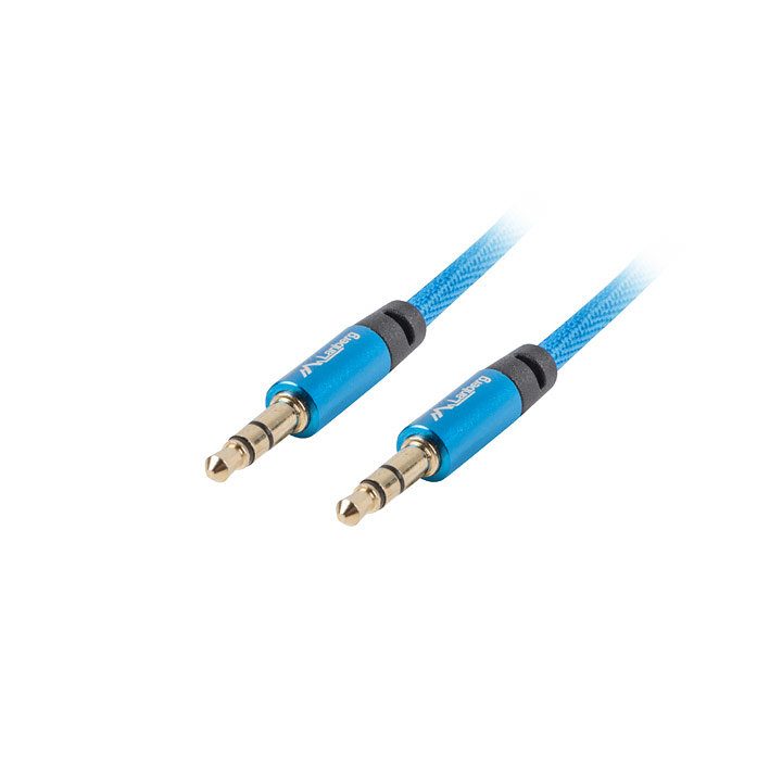 Lanberg 3.5mm m-m 3 pin 2m premium blue minijack cable…