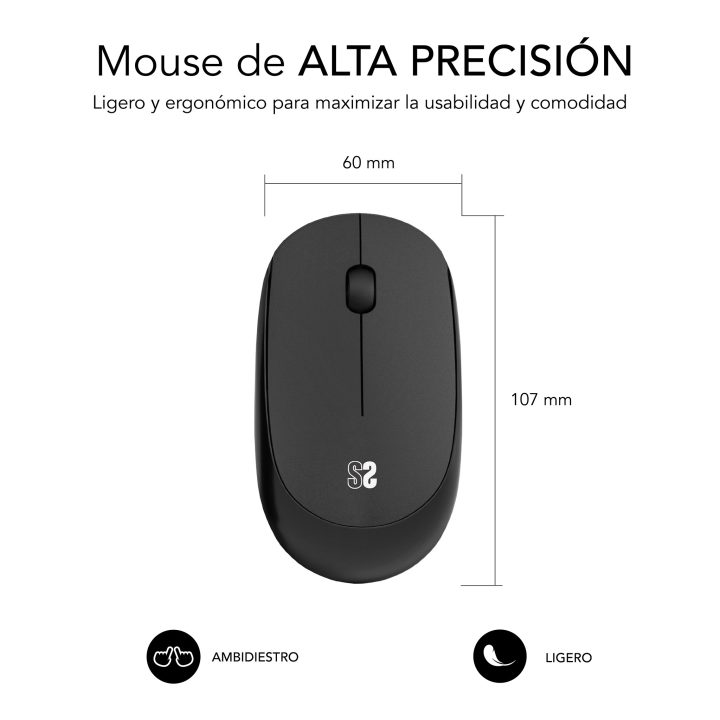 Subblim Tapete de rato com rato Harmony Pack Mousepad XL + Wireless…