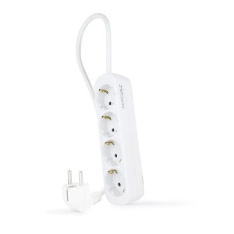 Nanocable Régua de Tomadas com 4 Tomadas, 1,4 m, Branco