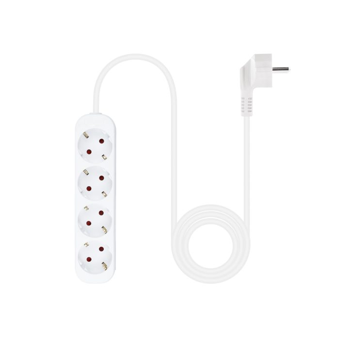 Nanocable Régua de Tomadas com 4 Tomadas, 1,4 m, Branco