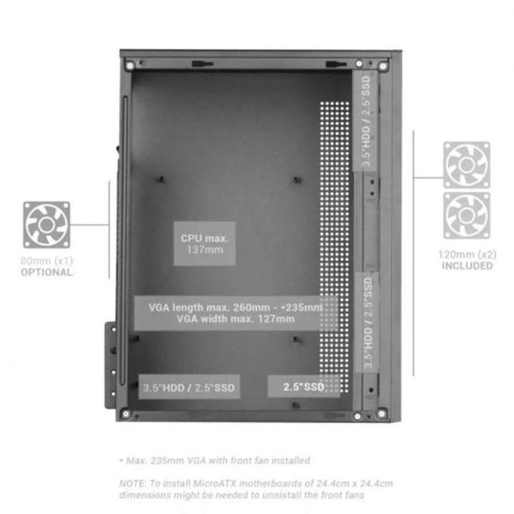 Mars Gaming MC-CORE, Compact MicroATX Gaming Case, Metal-Mesh Front…