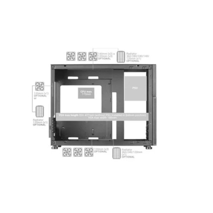 Mars Gaming MC-LCD, Caja PC Compacta Micro-ATX, Pantalla LCD IPS 8"…