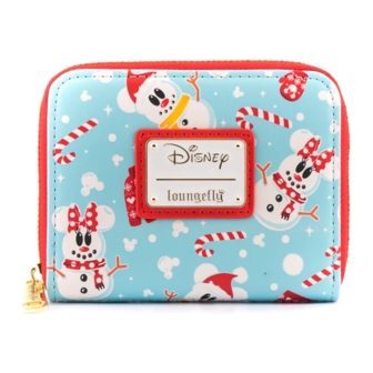 Loungefly Disney Snowman Mickey and Minnie AOP Coin Purse (WDWA1785)