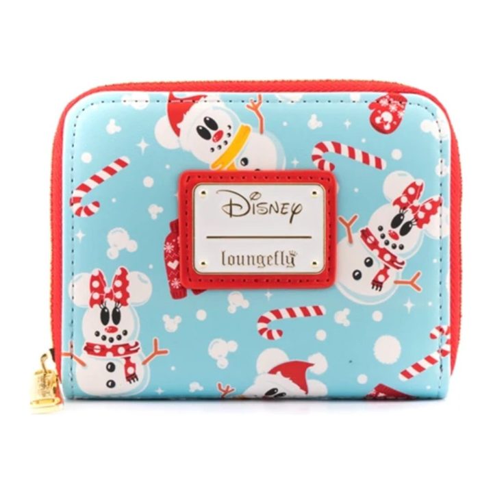 Carteira Loungefly Disney Minnie e Mickey bonecos de neve AOP…