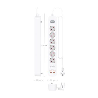 AISENS Regleta de Enchufes Multifuncion con 6 Tomas + Cargador PD3.0…