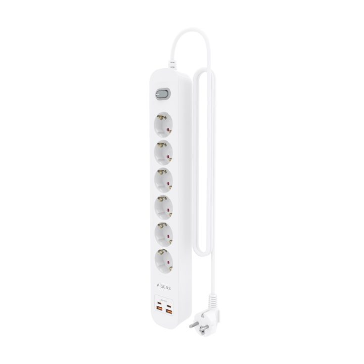 AISENS Multifunction Power Strip with 6 Outlets + PD3.0 20W Charger…