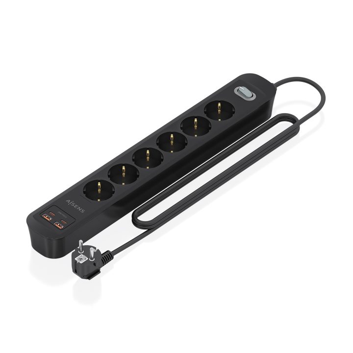 AISENS Multifunction Power Strip with 6 Outlets + PD3.0 20W Charger…