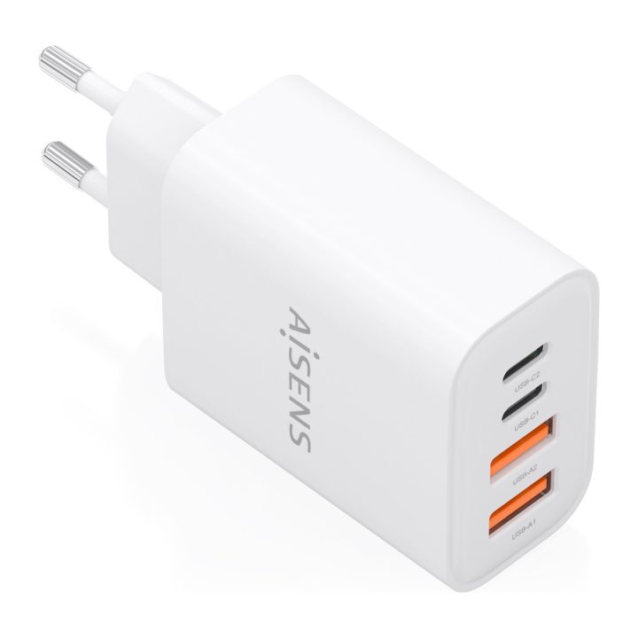AISENS GaN Charger 32W, 2xUSB-C PD3.0, 2xUSB-A, White