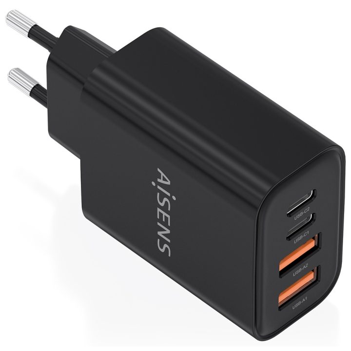 AISENS Cargador GaN 32W, 2xUSB-C PD3.0, 2xUSB-A, Blanco