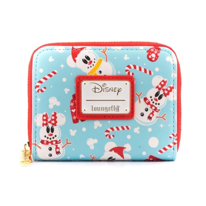 Carteira Loungefly Disney Minnie e Mickey bonecos de neve AOP…