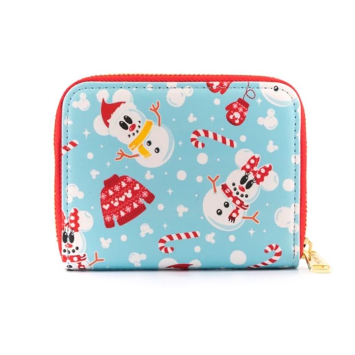 Loungefly Disney Snowman Mickey and Minnie AOP Coin Purse (WDWA1785)