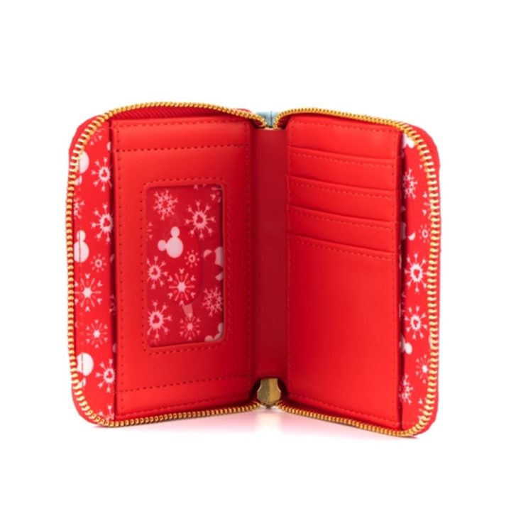Carteira Loungefly Disney Minnie e Mickey bonecos de neve AOP…