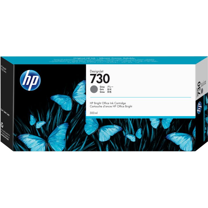 HP Cartucho de tinta DesignJet 730 cinzento de 300 ml