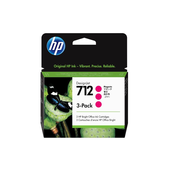 HP Pack de 3 cartuchos de tinta DesignJet 712 magenta de 29 ml