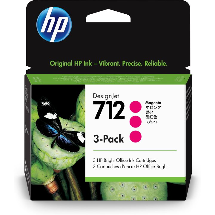 HP Pack de 3 cartuchos de tinta DesignJet 712 magenta de 29 ml