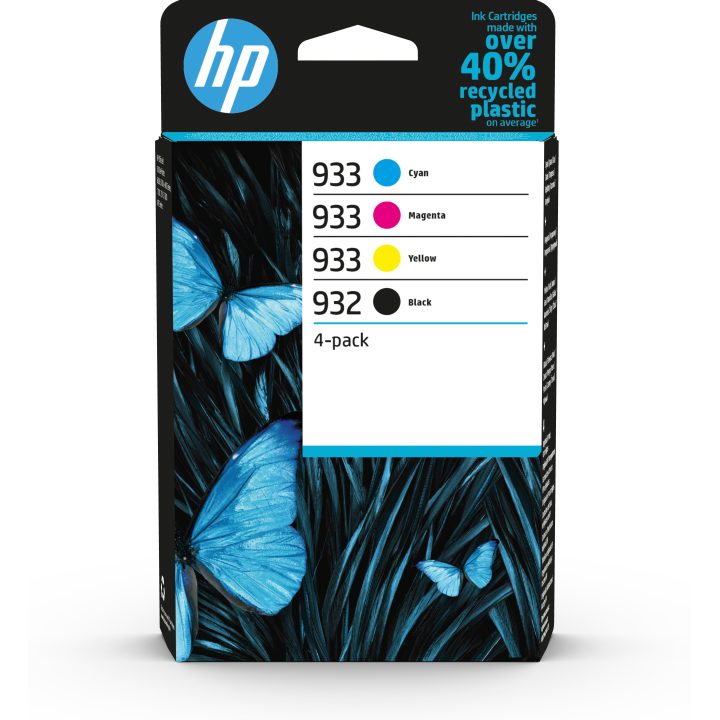 HP Pack de 4 tintas originais 932 preta e 933 ciano/magenta/amarela