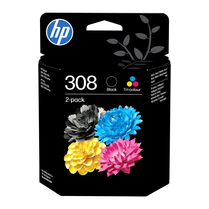 HP Pack de 2 Cartuchos de Tinta Original 308 preto/tricolor