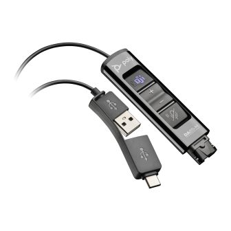 HP Poly Adaptador negro Poly DA85-M USB a QD compatible con TAA