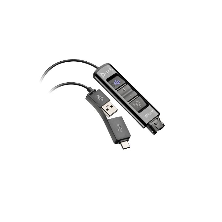HP Poly Adaptador preto Poly DA85-M USB a QD compatível com TAA