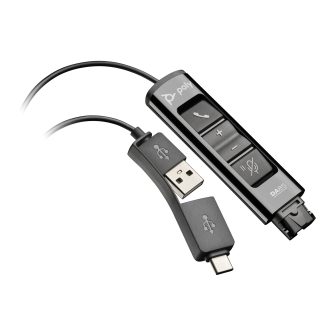 HP Poly Adaptador negro Poly DA85 USB a QD compatible con TAA