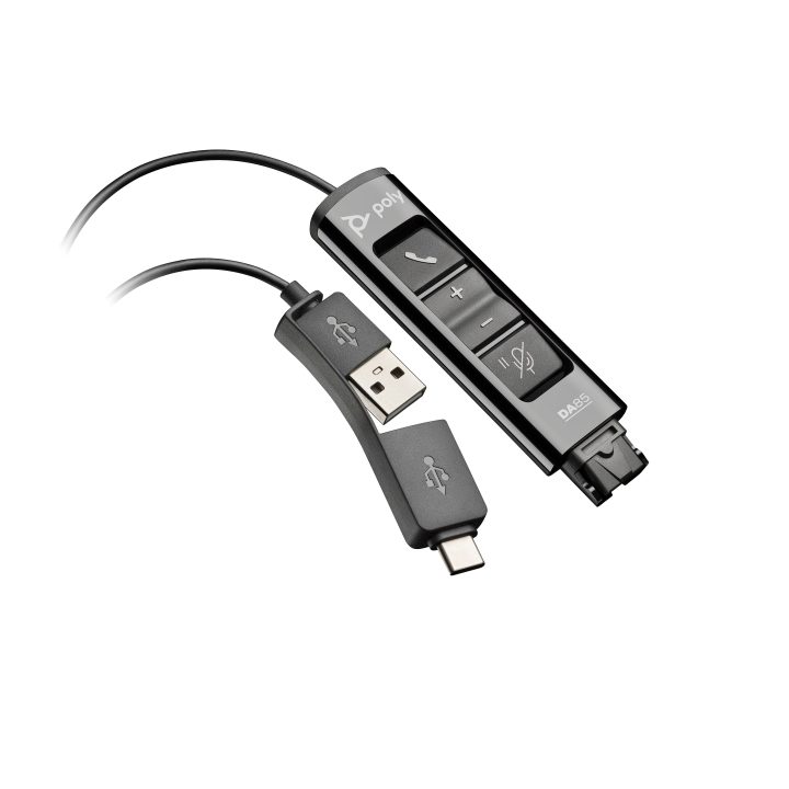 HP Poly Poly DA85 USB to QD Adapter, Black, TAA Compliant