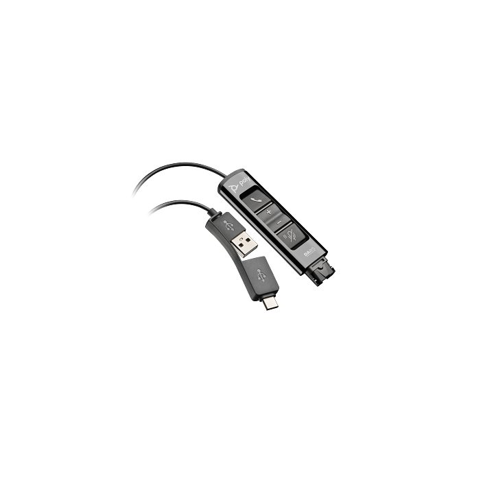 HP Poly Poly DA85 USB to QD Adapter, Black, TAA Compliant