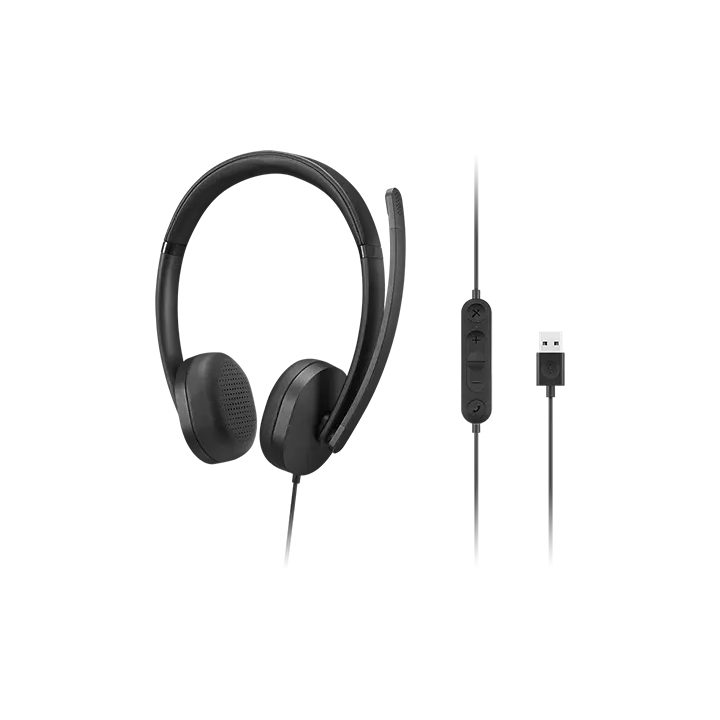 Lenovo Auriculares de diadema com microfone e cabo