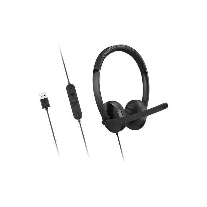 Lenovo Auriculares de diadema com microfone e cabo