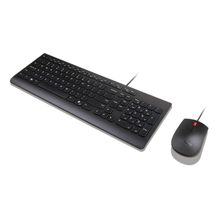 Lenovo Essential Wired Combo Black US Euro teclado rato incluído…