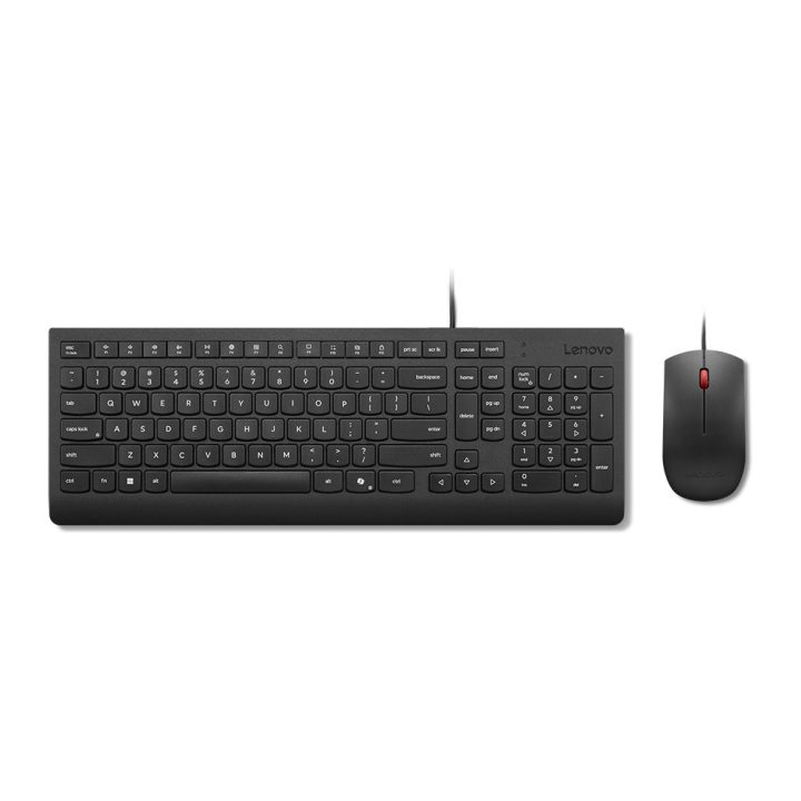 Lenovo Essential Wired Combo Black US Euro Keyboard Mouse Included…