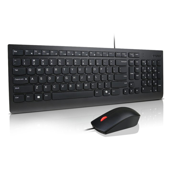 Lenovo Essential Wired Combo Black US Euro Keyboard Mouse Included…