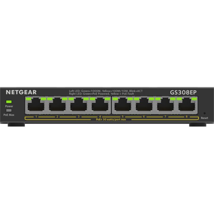 NETGEAR GS308EP Gerido L2/L3 Gigabit Ethernet (10/100/1000)…