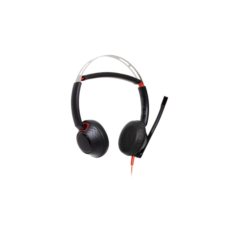 Auscultadores de arco com fios Poly Blackwire 5220 estéreo