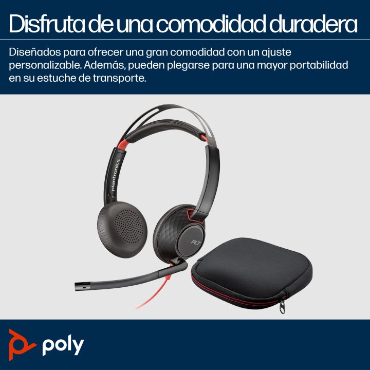 Poly Estéreo Poly Blackwire 5220 auriculares de diadema con cable