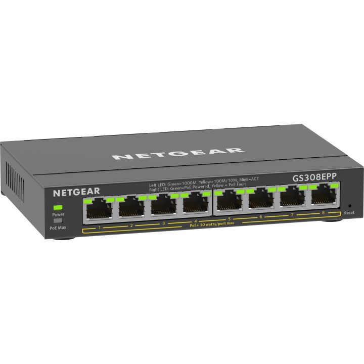 NETGEAR GS308EPP Managed L2/L3 Gigabit Ethernet (10/100/1000) Power…