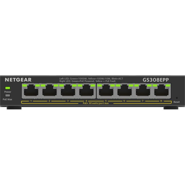 NETGEAR GS308EPP Managed L2/L3 Gigabit Ethernet (10/100/1000) Power…