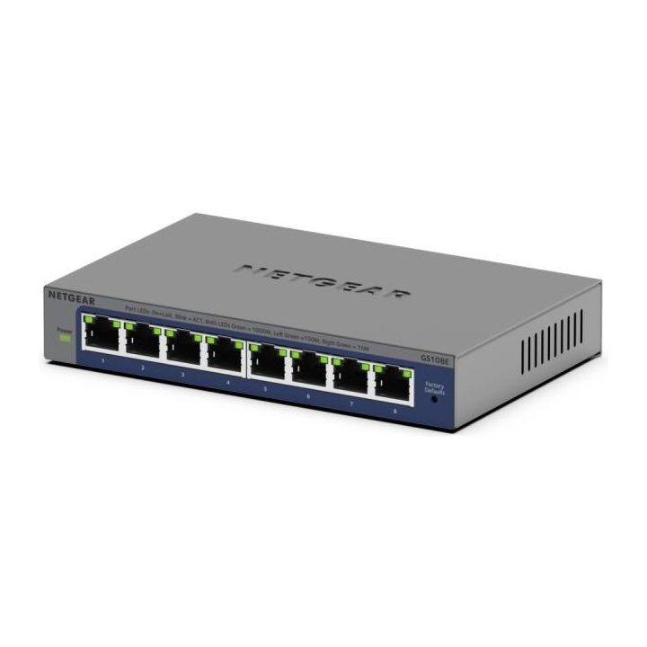 NETGEAR GS108Ev4 No administrado L2/L3 Gigabit Ethernet (10/100/1000)…
