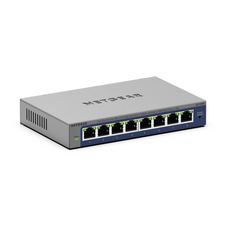 NETGEAR GS108Ev4 No administrado L2/L3 Gigabit Ethernet (10/100/1000)…