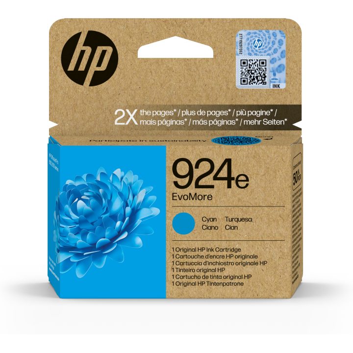 HP Original EvoMore 924e Cyan Ink Cartridge