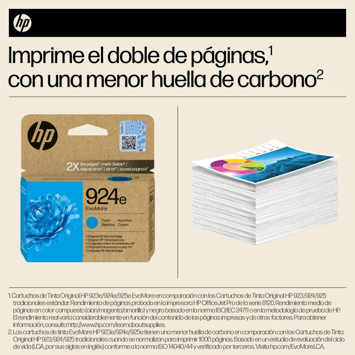 HP Original EvoMore 924e Cyan Ink Cartridge