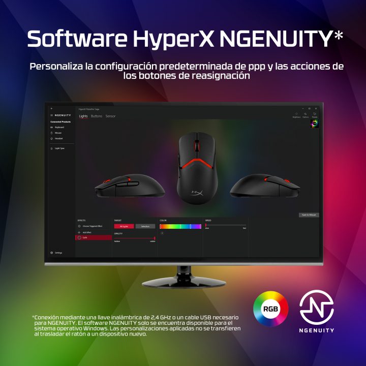 HyperX Pulsefire Fuse: rato gaming sem fios (preto)