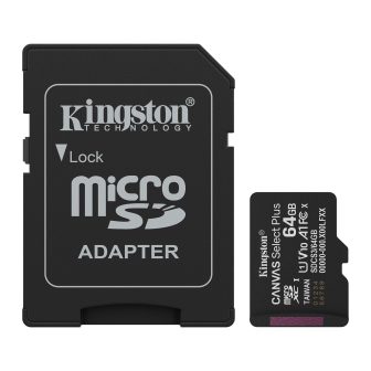 Kingston Technology 64GB microSDXC Canvas Select Plus Gen3 100MB/s A1…